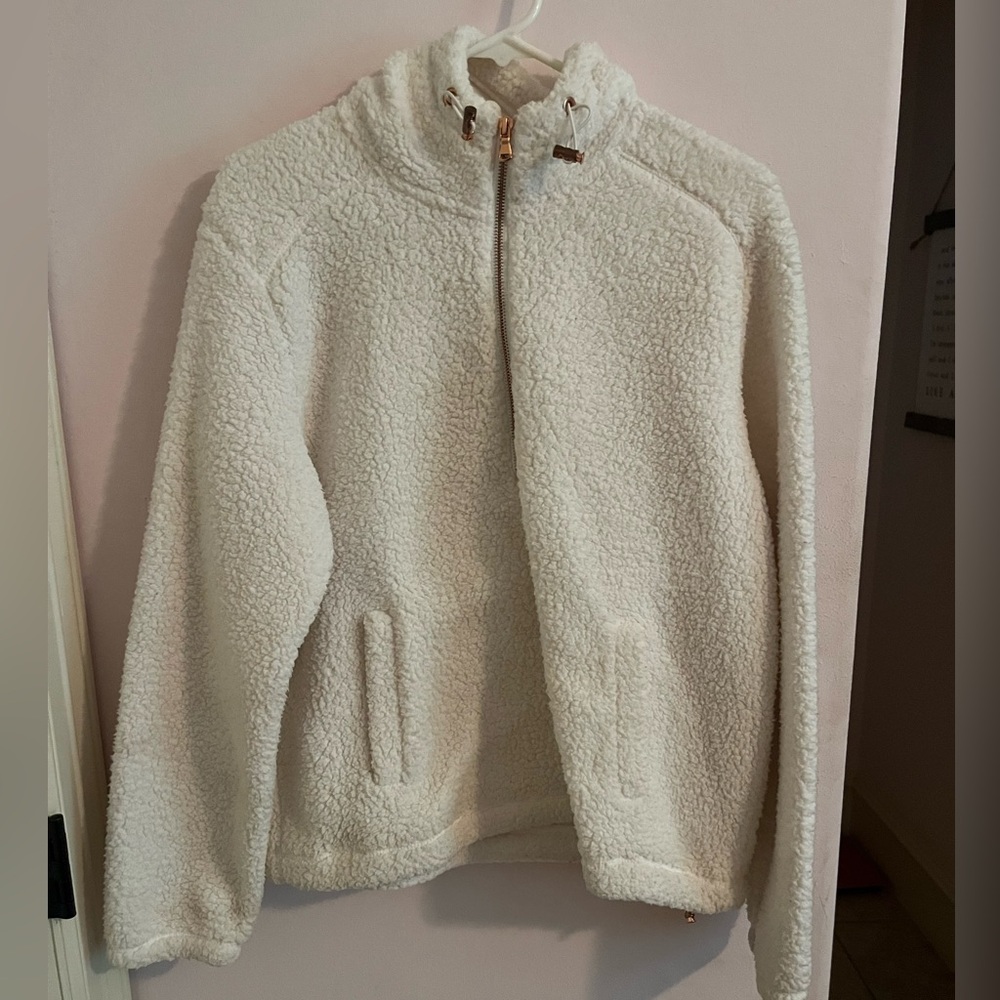 Old Navy White Teddy Jacket Plush Cozy Outerwear